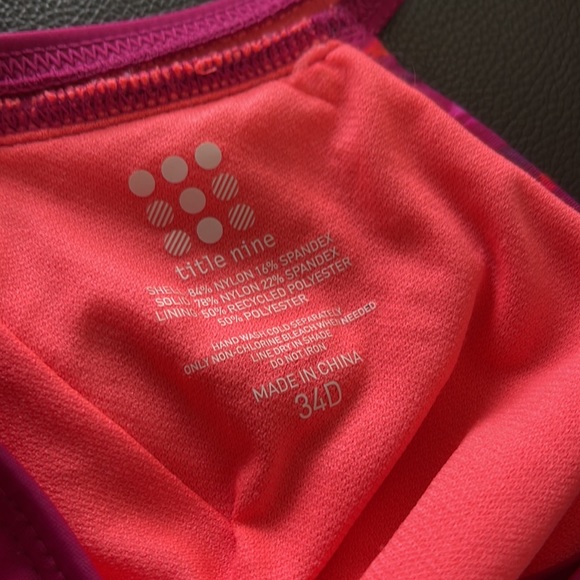 Title Nine peony tankini tank top size 34D underwire bra support - Picture 5 of 6